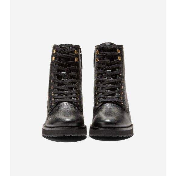 🆕 COLE HAAN Lyndon Ankle Moto Combat Waterproof Boot 7.5 Black - Picture 2 of 11